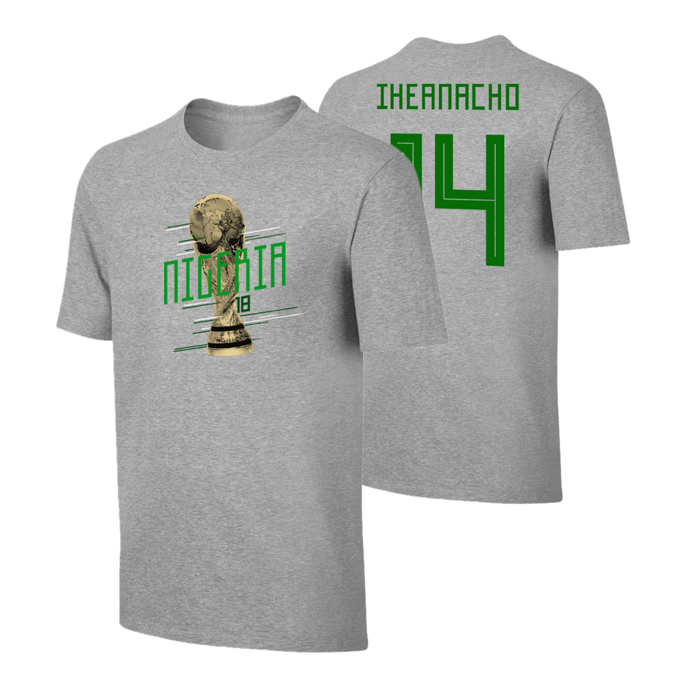 Nigeria Wc2018 Qualifiers T Shirt Iheanacho Grey